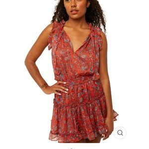 Misa Los Angeles Red Paisley Mini Dress